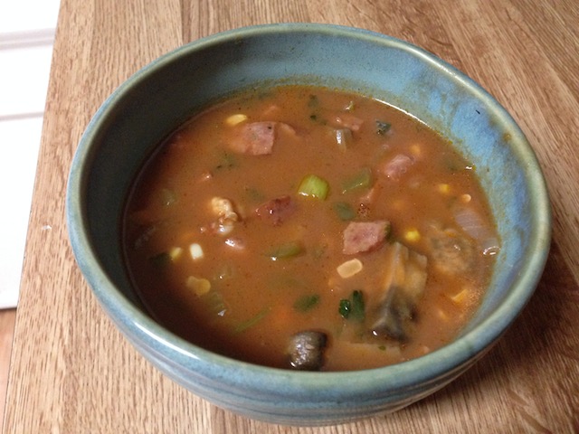 A bowl of gumbo.